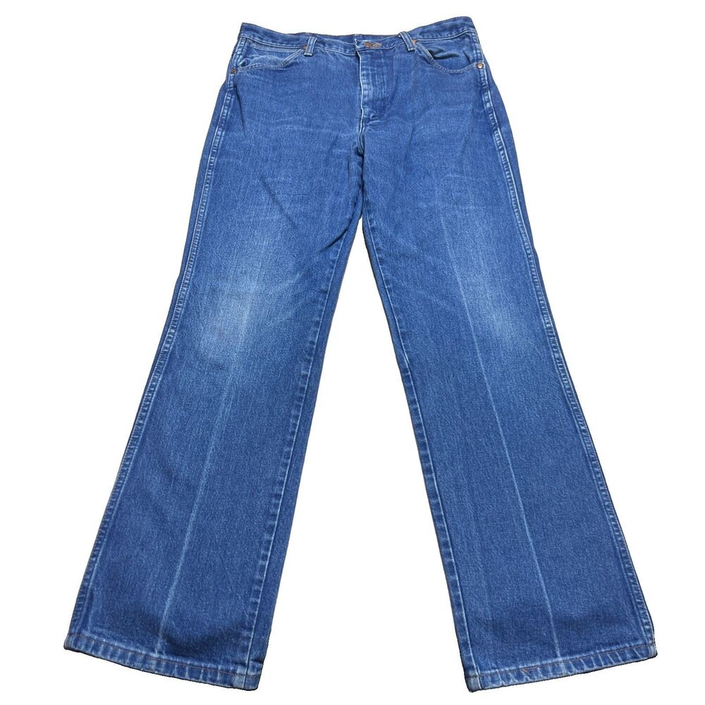 Y2K Wrangler Jeans Mens 36x33 Blue Cowboy Cut Slim Fit Straight Western 936DEN